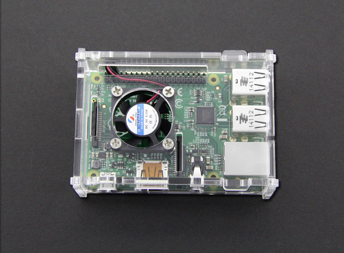 라즈베리파이 아크릴 엔클로져, CPU 팬포함 Raspberry Pi B+, 2 Acrylic Enclosure w CPU Fan [114990129]