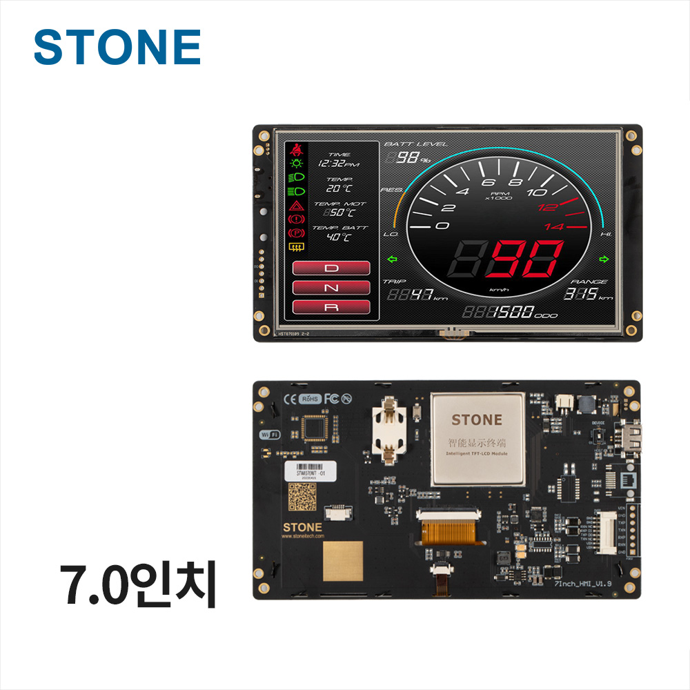 산업용 HMI LCD 디스플레이 7.0인치 800×480 감압식 STWI070WT