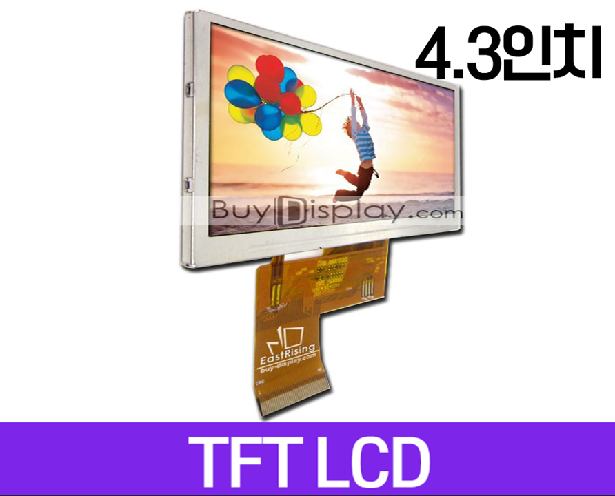 TFT LCD 모듈, 4.3인치, 해상도 480x272, OPTL Touch Screen Display for MP4,GPS, ER-TFT043-3, FFC