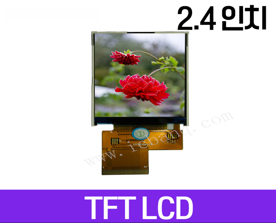 TFT LCD 모듈, 2.4인치, 해상도 240x320, 16/18 bit Paralle Interface, MTF0240QT-16, FPC