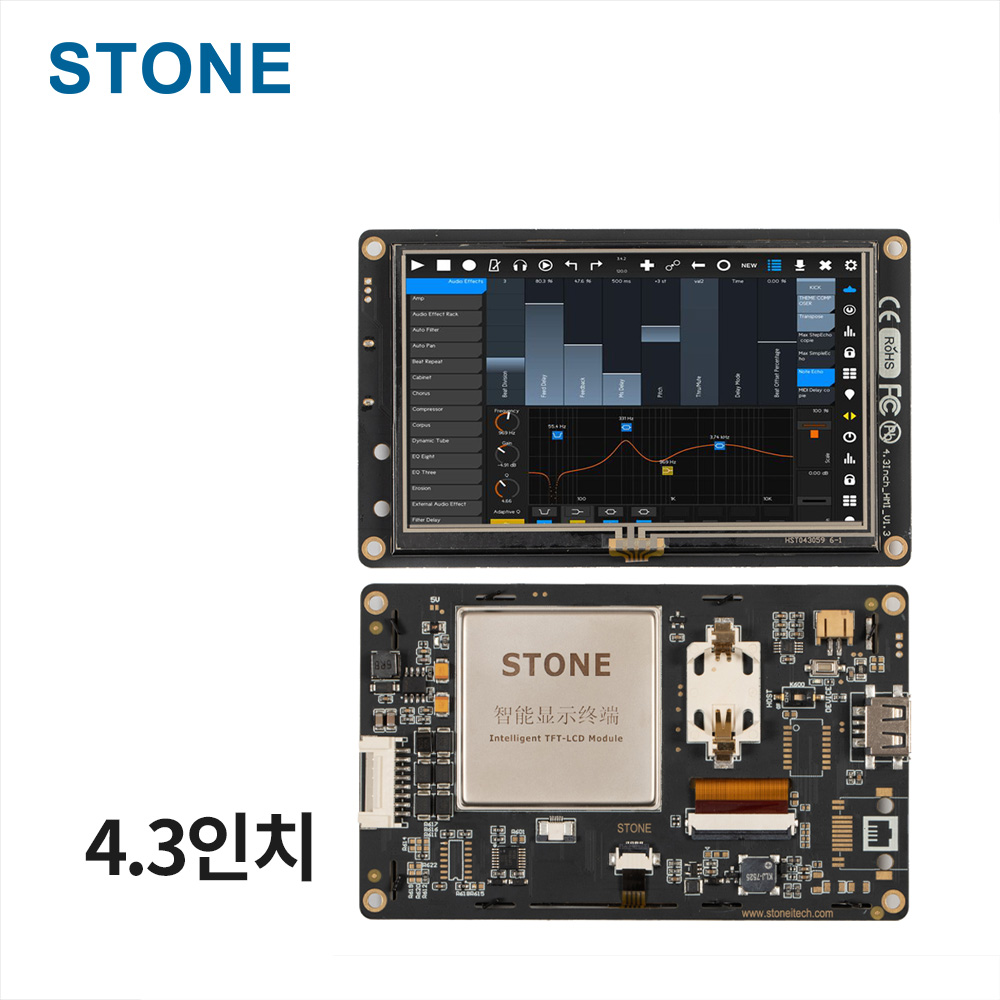 산업용 HMI LCD 디스플레이 4.3인치 480×272 감압식 STWA043WT